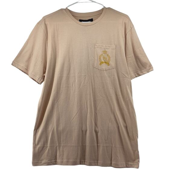 Reason Other - Reason Brand Short Sleeve Tee Shirt Sand Royal Crest Foil Print Men Size Large